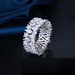 Gorgeous Cubic Zircon Round Women Engagement Party Wedding Promise Rings Fashion CZ Jewelry Anniversary Gift