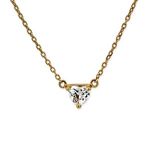 Handmade Quality Style Necklace Silver 18K Gold Plated Setting Claw Heart Brilliant Cut Zircon Link Chain for Women