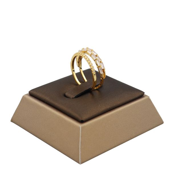 Fashion Costume Jewelry for Women Rings Cuff Style Zircon Plated 18k Gold Ring Women Jewelry