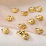 MECYLIFE Non Fading Stainless Steel Jewelry Adjustable Opening Rings Men 26 Letter Rings Alphabet Initial Gold Woman Wholesale