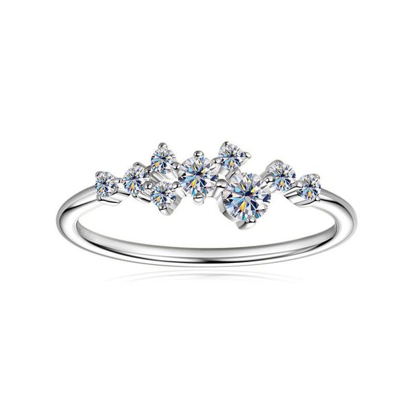 Elegant 925 Sterling Silver14K Gold-Plated Moissanite Diamond Engagement Rings Luxury Wedding Jewelry for Women