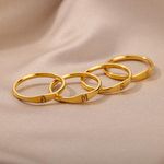 26-Letter Alphabet Initial Ring | Minimalist Gold-Silver Dual-Tone Stainless Steel Hypoallergenic Trendy Jewelry Gift for Women