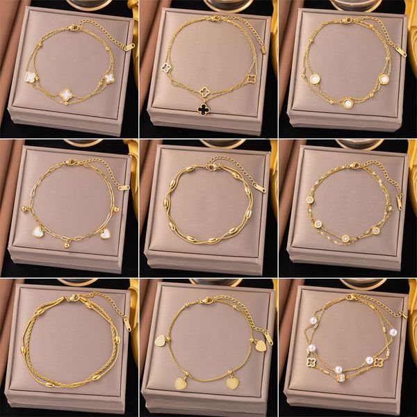 New Dream Fashion Jewelry Anklet Waterproof Material Stainless Steel 18K Gold Color Plating Pendant Anklet For Women