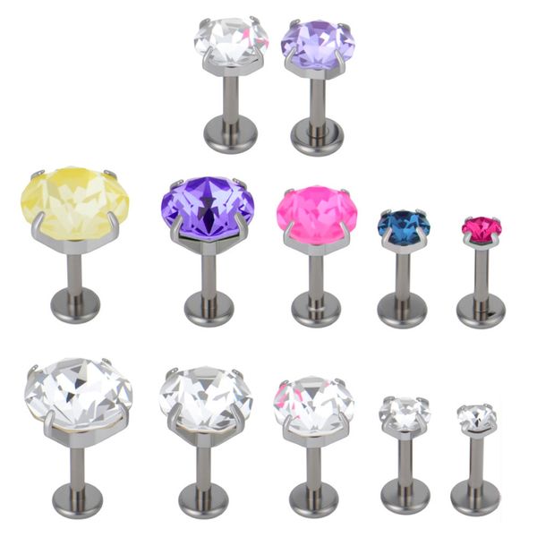 F136 Titanium Body Piercing Jewelry for Children 1.2mm Coarse 5.4mm Drill Internal Thread Lip Nail Ear Tragus Stud Weddings