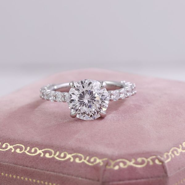 Fine Jewelry PT950 with 3CT VVS White Lab Grown Diamond Engagement Ring Half-turn Platinum Jewelry for Women
