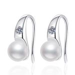 European American Popular S925 Sterling Silver Moissanite Earrings Versatile Natural Freshwater Pearl Fresh Wholesale Supply
