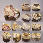 Joyeria Fashionable Costume Diamond Gemstone 1 Gram 18k Gold Latest New Model Wedding Zircon Rings Jewelry Designs Wholesale