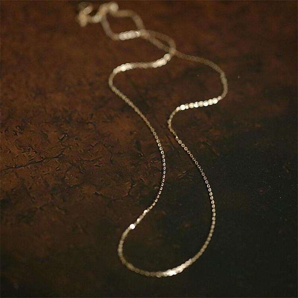 Genuine 14K Solid Gold Necklace, Minimal Simple Style Neck Chain, Fine Jewelry, Real Au585 for Women, Girl, 2022, Kj159