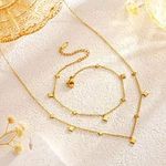 Fashion Beach Style Zircon Cross Women's Jewelry Necklace Anklet Set 18K Gold INS Titanium Steel Jewelry Stainless Steel Anklet