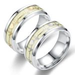 Fashion Stainless Steel Luminous Ring For Women Men Glowing In Dark Heart Couple Wedding Bands Jewelry Gift Accessories Ring