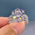 Luxury Cubic Zircon Wedding Bands Ring for Women Luxury Crystal CZ Ring Engagement Accessories New Arrival Trendy Jewelry