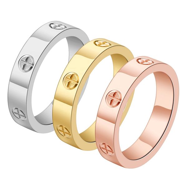 Luxus Designer Brand Stainless Steel Ring Classic Eternal Love Waterproof Hypoallergenic Wedding Party Gift Anniversary