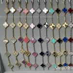 18K Double-Sided Rose Gold Natural Red Agate CNC Four-Leaf Clover Five-Flower Bracelet Clavicle Chain Laser Fashion Charm For