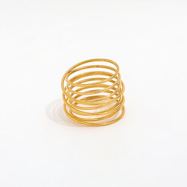 18k Gold Plated Stainless Steel Rings for Women High End Costume Fashion Jewelry