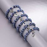 Factory Wholesale 2024 Evil Eye Butterfly Elephant Fatima Pendant Beaded Bracelet Turkish Blue Eye Bracelet Amulet Gift Women