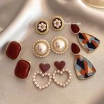 New Retro S925 Silver Needle Pearl Pendant Earrings for Women High Quality Alloy Drop Oil Fine Jewelry Earrings Wholesale