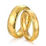 Classic High Polished Polygon Surface Couple Wedding Engagement Band Promise Jewelry Tungsten Carbide Steel Ring for Men Women