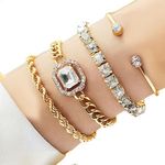 4-piece Bracelets Women Party Wrist Decoration Gift Fashion Bracelet Jewelry Set Wholesale