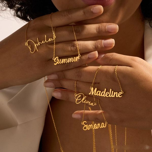 Custom Name 18K Gold Plated Personalized Name Necklaces for Women Birthday Gift Mother's Day Gift, Gift for Mom