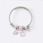 Hot Selling Trendy Gold-Plated DIY Heart Star Flower Devil Eye Zircon Clover Fashion Jewelry Charm Bracelet for Women Bangles